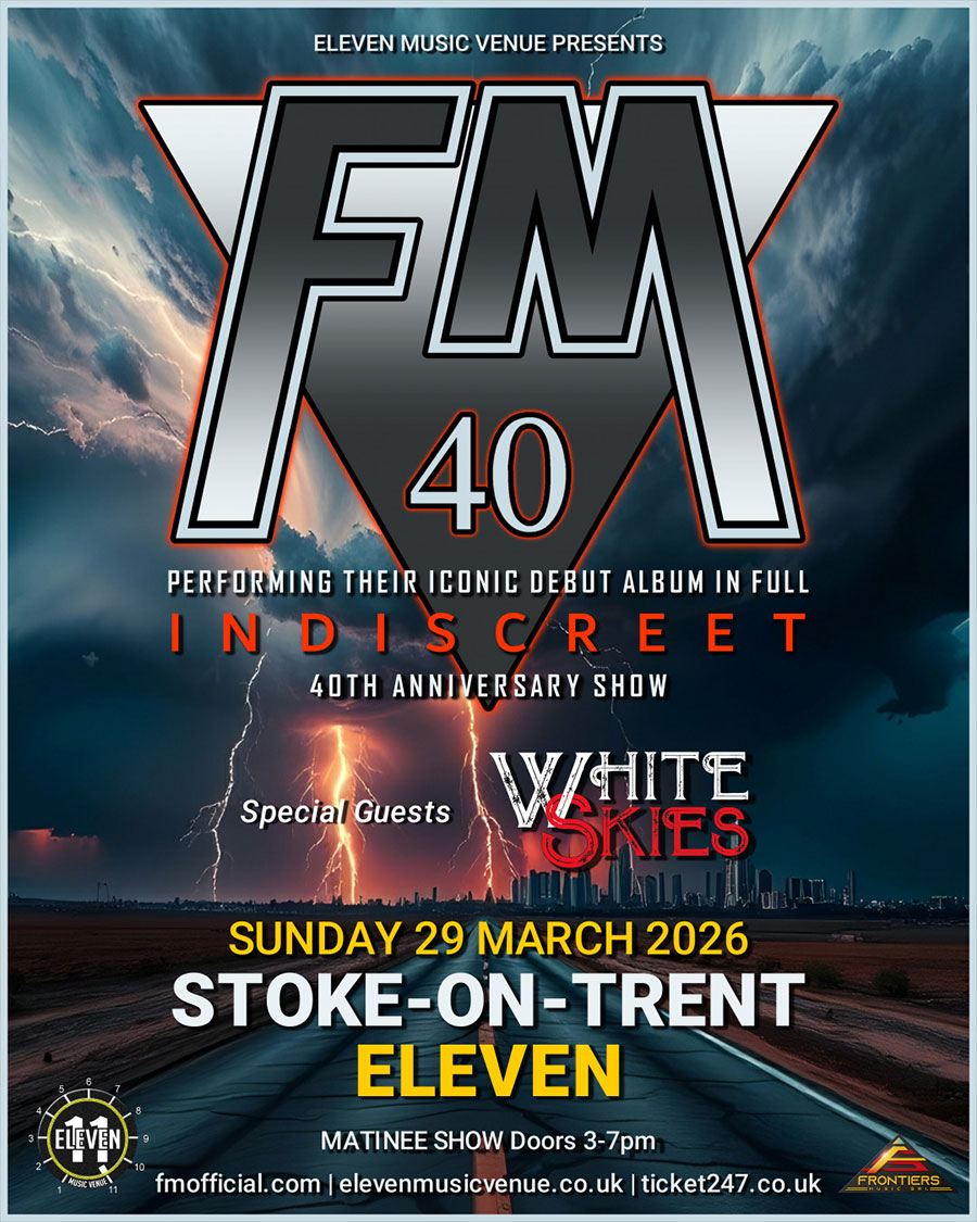 FM and White Skies Eleven Stoke poster